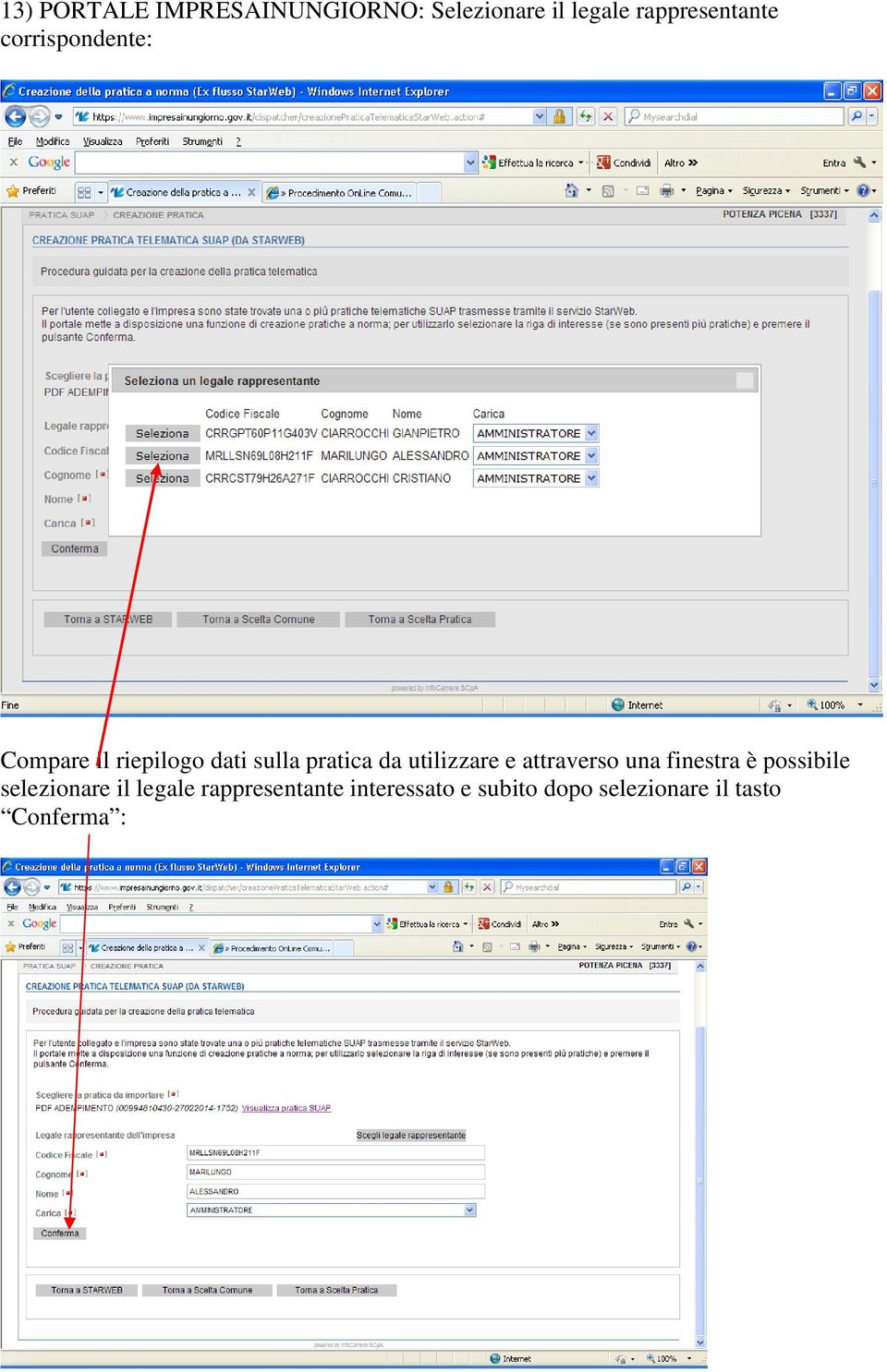 utilizzare e attraverso una finestra è possibile selezionare il