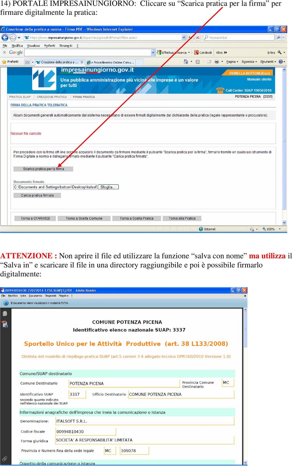 utilizzare la funzione salva con nome ma utilizza il Salva in e scaricare