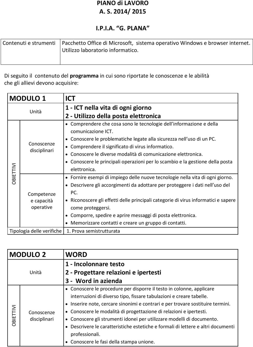 2 - Utilizzo della posta elettronica Comprendere che cosa sono le tecnologie dell informazione e della comunicazione ICT. Conoscere le problematiche legate alla sicurezza nell uso di un PC.