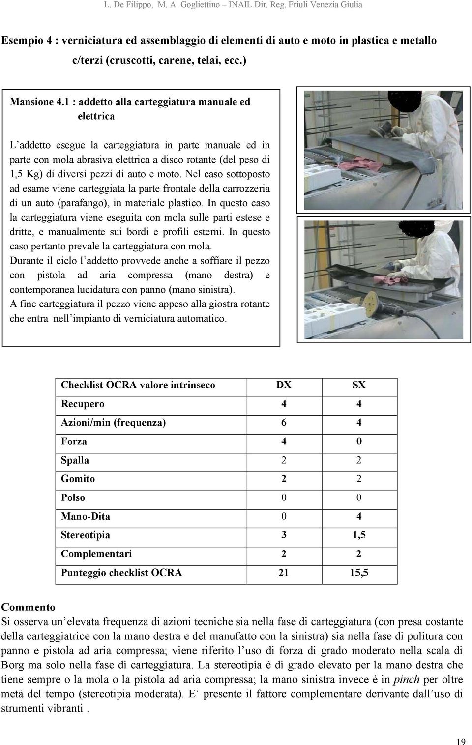 auto e moto. Nel caso sottoposto ad esame viene carteggiata la parte frontale della carrozzeria di un auto (parafango), in materiale plastico.