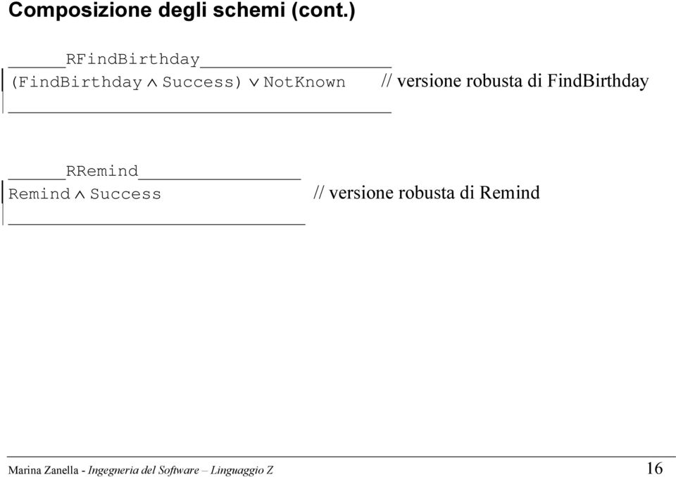 versione robusta di FindBirthday RRemind Remind Success