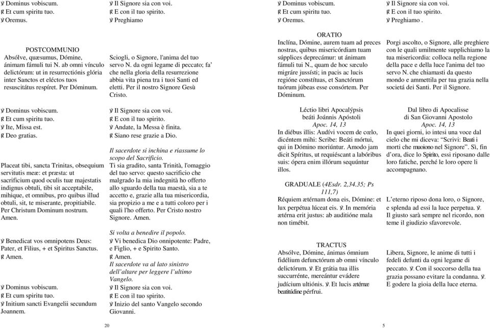 da ogni legame di peccato; fa che nella gloria della resurrezione abbia vita piena tra i tuoi Santi ed eletti. Per il nostro Signore Gesù Cristo.