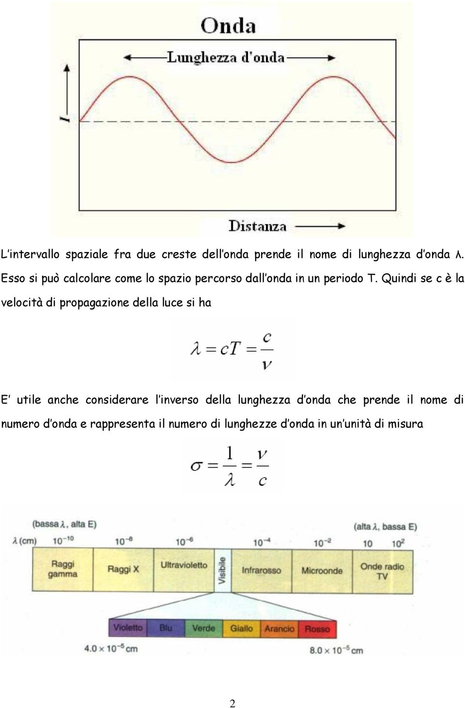 Quindi se c è la velocità di propagazione della luce si ha E utile anche considerare l inverso