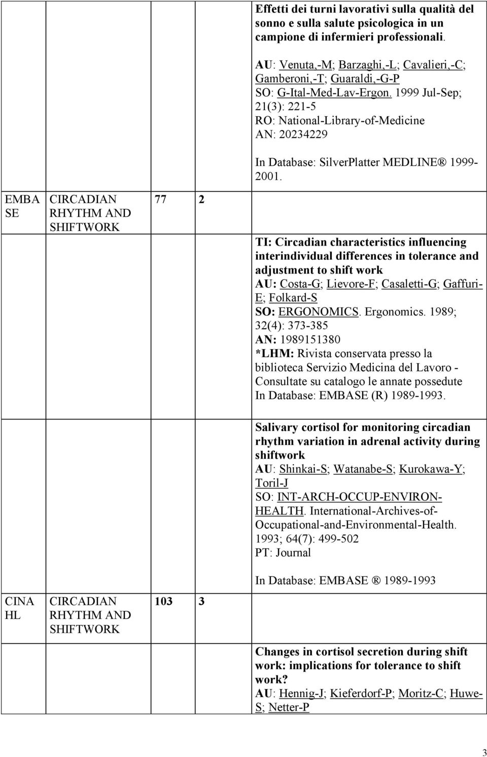 1999 Jul-Sep; 21(3): 221-5 RO: National-Library-of-Medicine AN: 20234229 In Database: SilverPlatter MEDLINE 1999-2001.