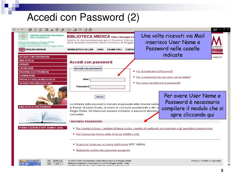 indicate Per avere User Name e Password è