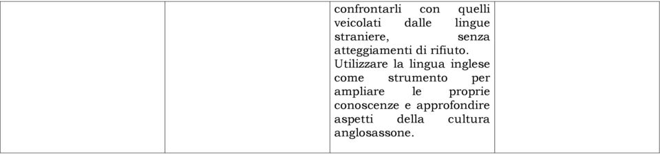 Utilizzare la lingua inglese come strumento per