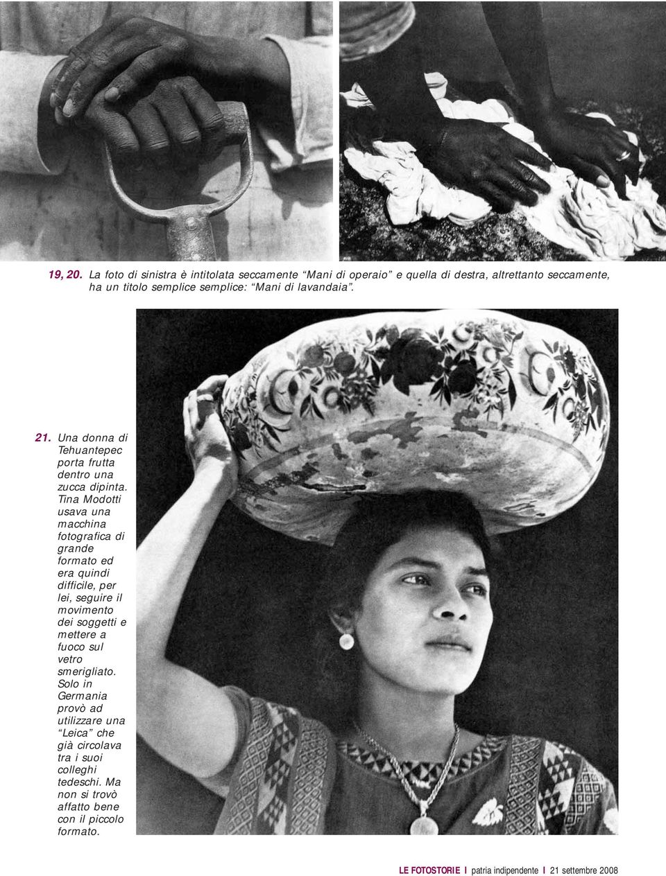 Mani di lavandaia. 21. Una donna di Tehuantepec porta frutta dentro una zucca dipinta.