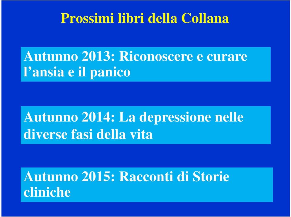 Autunno 2014: La depressione nelle diverse