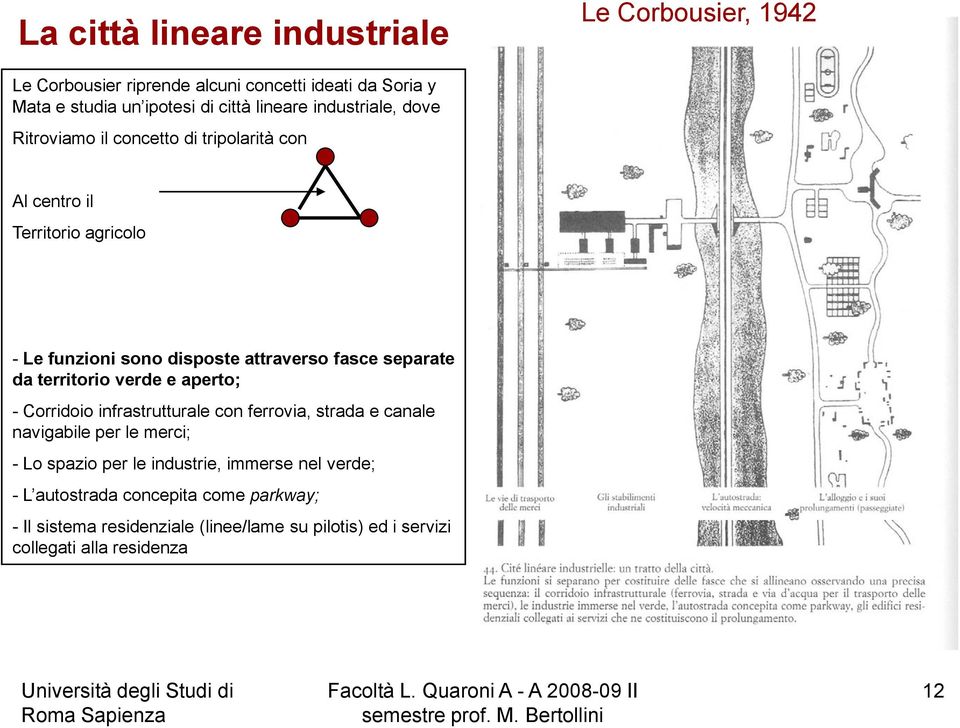 separate da territorio verde e aperto; - Corridoio infrastrutturale con ferrovia, strada e canale navigabile per le merci; - Lo spazio per le