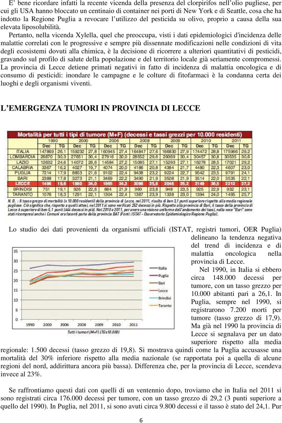 Pertanto, nella vicenda Xylella, quel che preoccupa, visti i dati epidemiologici d'incidenza delle malattie correlati con le progressive e sempre più dissennate modificazioni nelle condizioni di vita