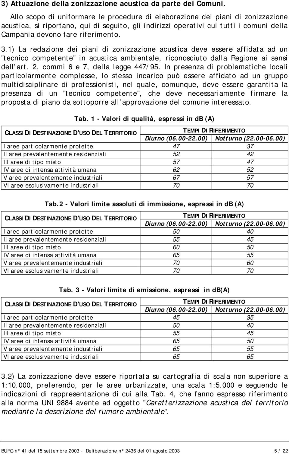 riferimento. 3.1) La redazione dei piani di zonizzazione acustica deve essere affidata ad un "tecnico competente" in acustica ambientale, riconosciuto dalla Regione ai sensi dell art.