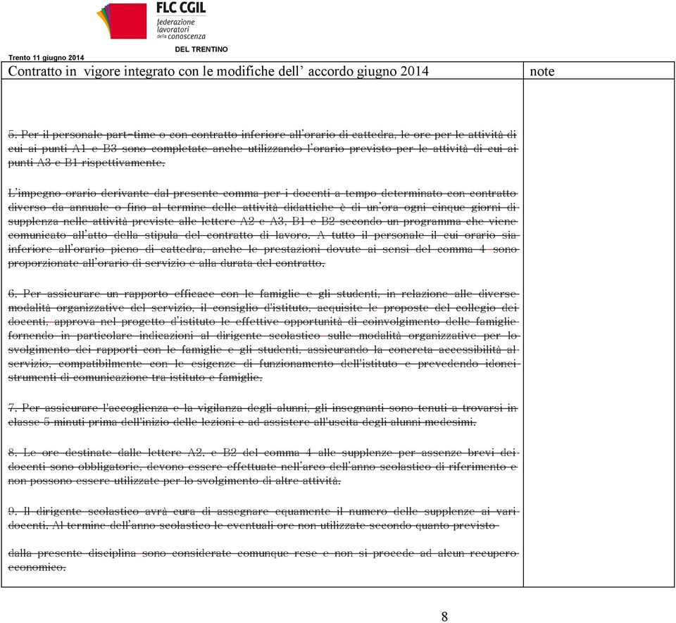 L impegno orario derivante dal presente comma per i docenti a tempo determinato con contratto diverso da annuale o fino al termine delle attività didattiche è di un ora ogni cinque giorni di