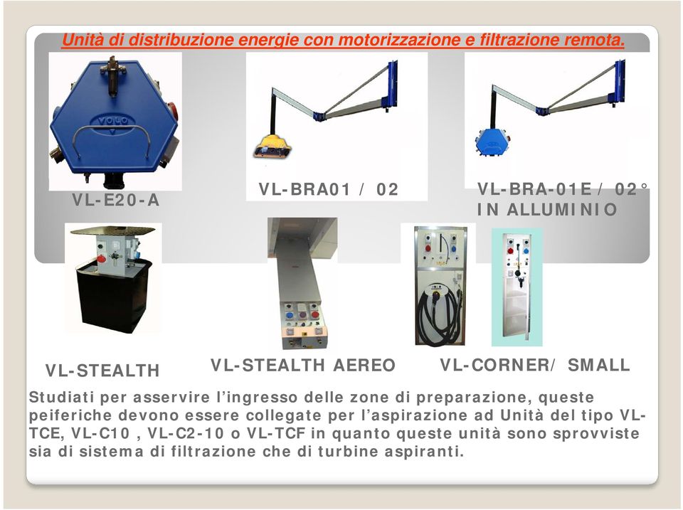 asservire l ingresso delle zone di preparazione, queste peiferiche devono essere collegate per l aspirazione