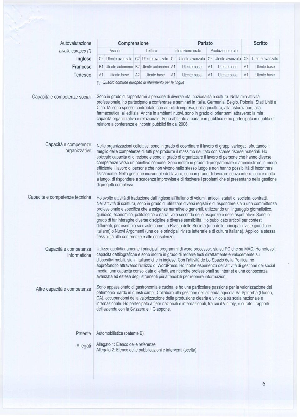 C21 Utente ava~zato B1 Utente autonomo 82 Utente autonomo A1 Utente base A1 Utente base A1 Utente base 1-1" A1 Utente base A2 Utente base A1 Utente base A1 Utente base A1 Utente base (*) Quadro