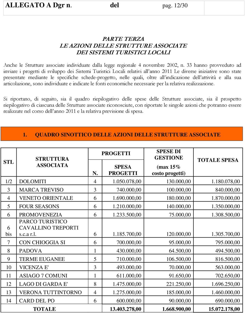 quali, oltre all indicazione dell attività e alla sua articolazione, sono individuate e indicate le fonti economiche necessarie per la relativa realizzazione.