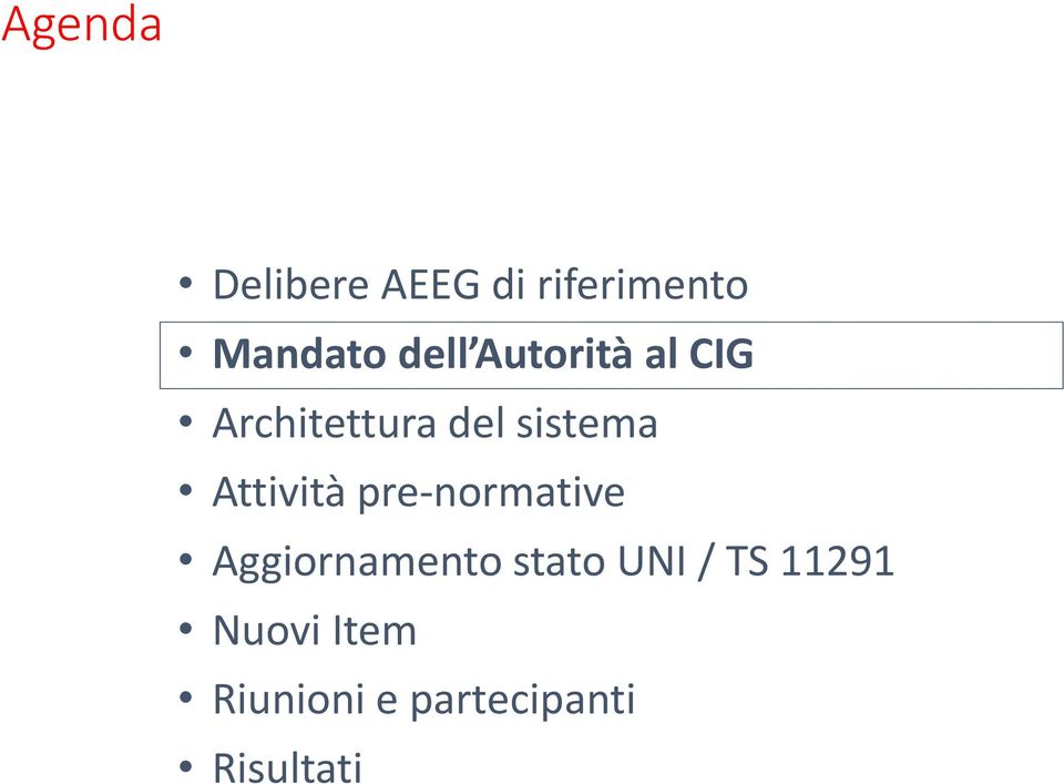 Attività pre-normative Aggiornamento stato UNI