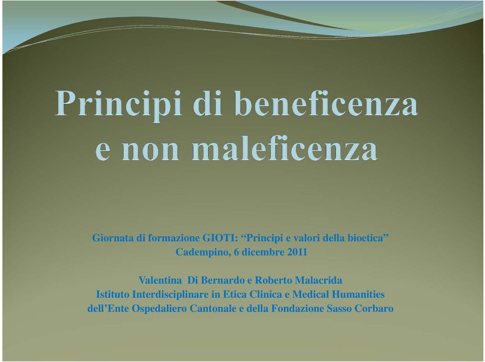 Malacrida Istituto Interdisciplinare in Etica Clinica e Medical