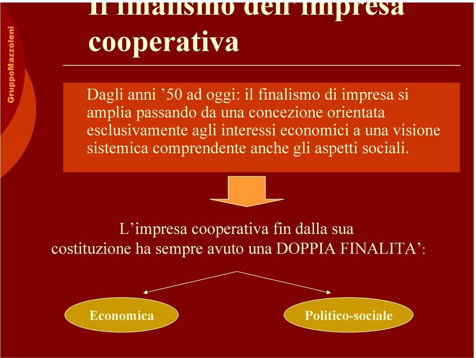 economici a una visione sistemica comprendente anche gli aspetti sociali.