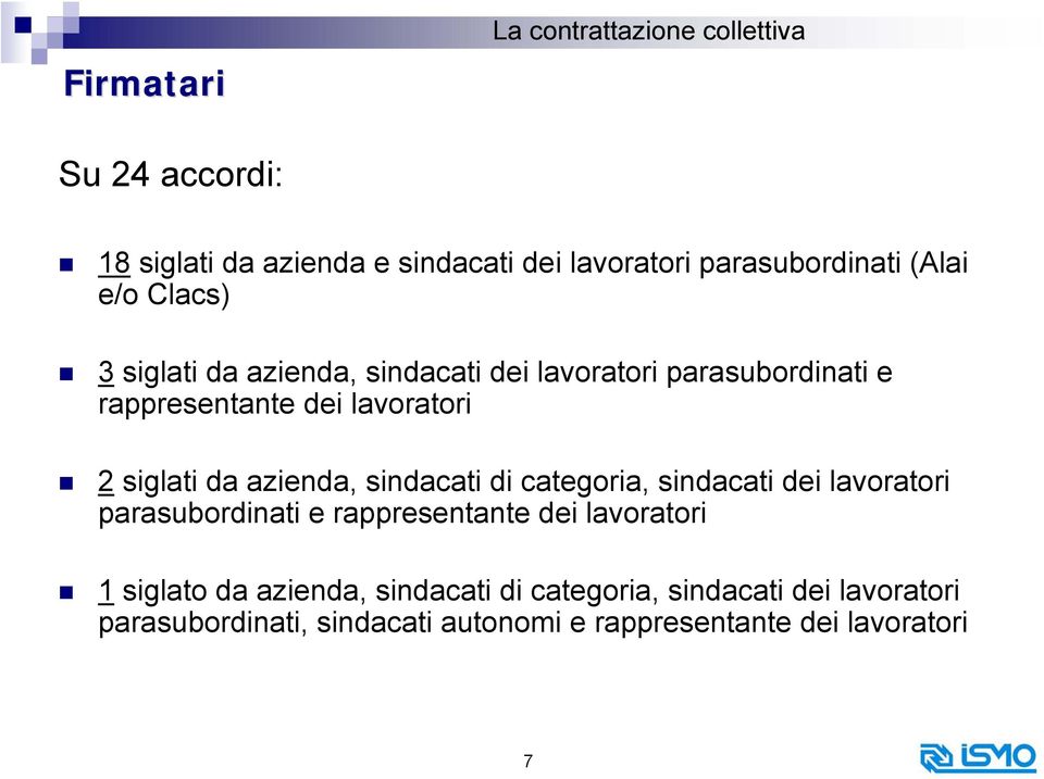 da azienda, sindacati di categoria, sindacati dei lavoratori parasubordinati e rappresentante dei lavoratori 1 siglato da