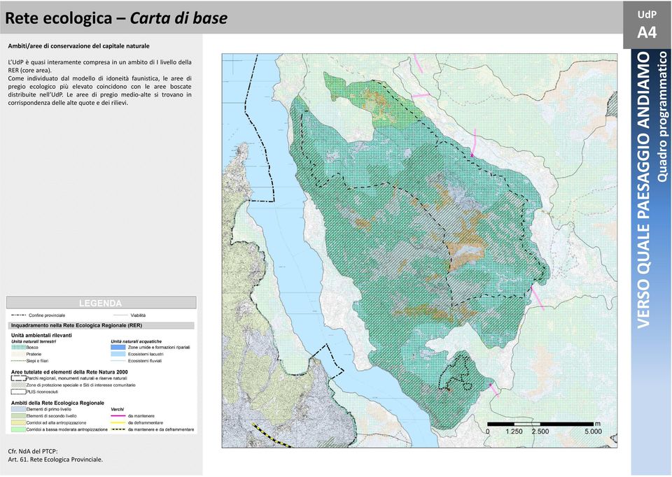 Come individuato dal modello di idoneità faunistica, le aree di pregio ecologico più elevato coincidono con le aree boscate