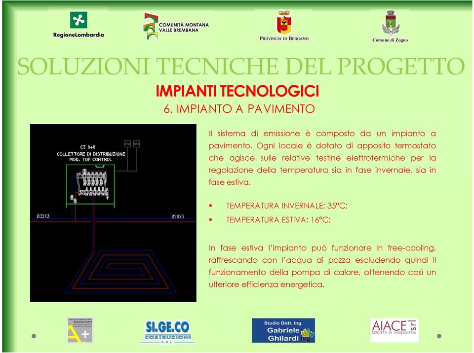 temperatura sia in fase invernale, sia in fase estiva.