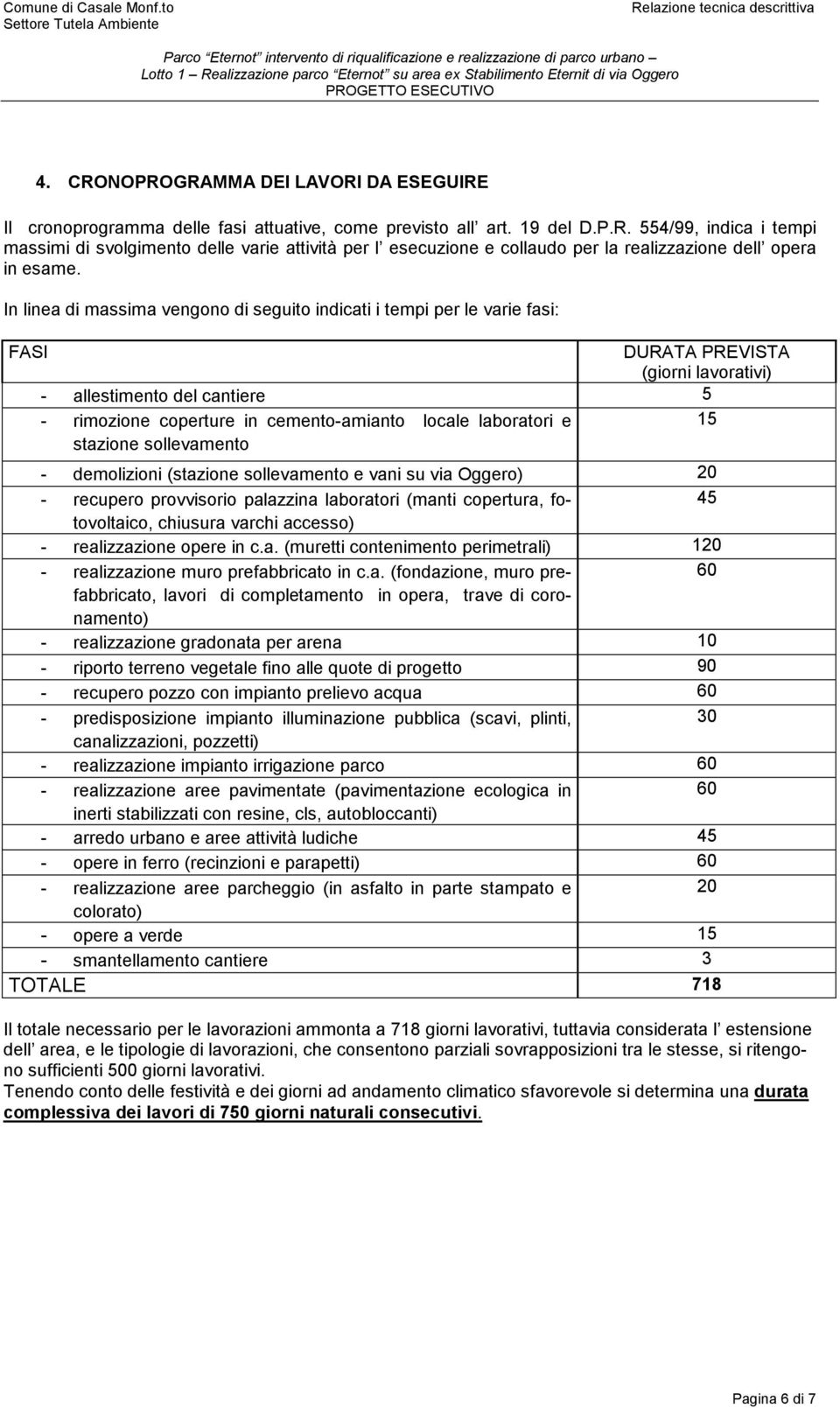 laboratori e stazione sollevamento 15 - demolizioni (stazione sollevamento e vani su via Oggero) 20 - recupero provvisorio palazzina laboratori (manti copertura, fotovoltaico, 45 chiusura varchi