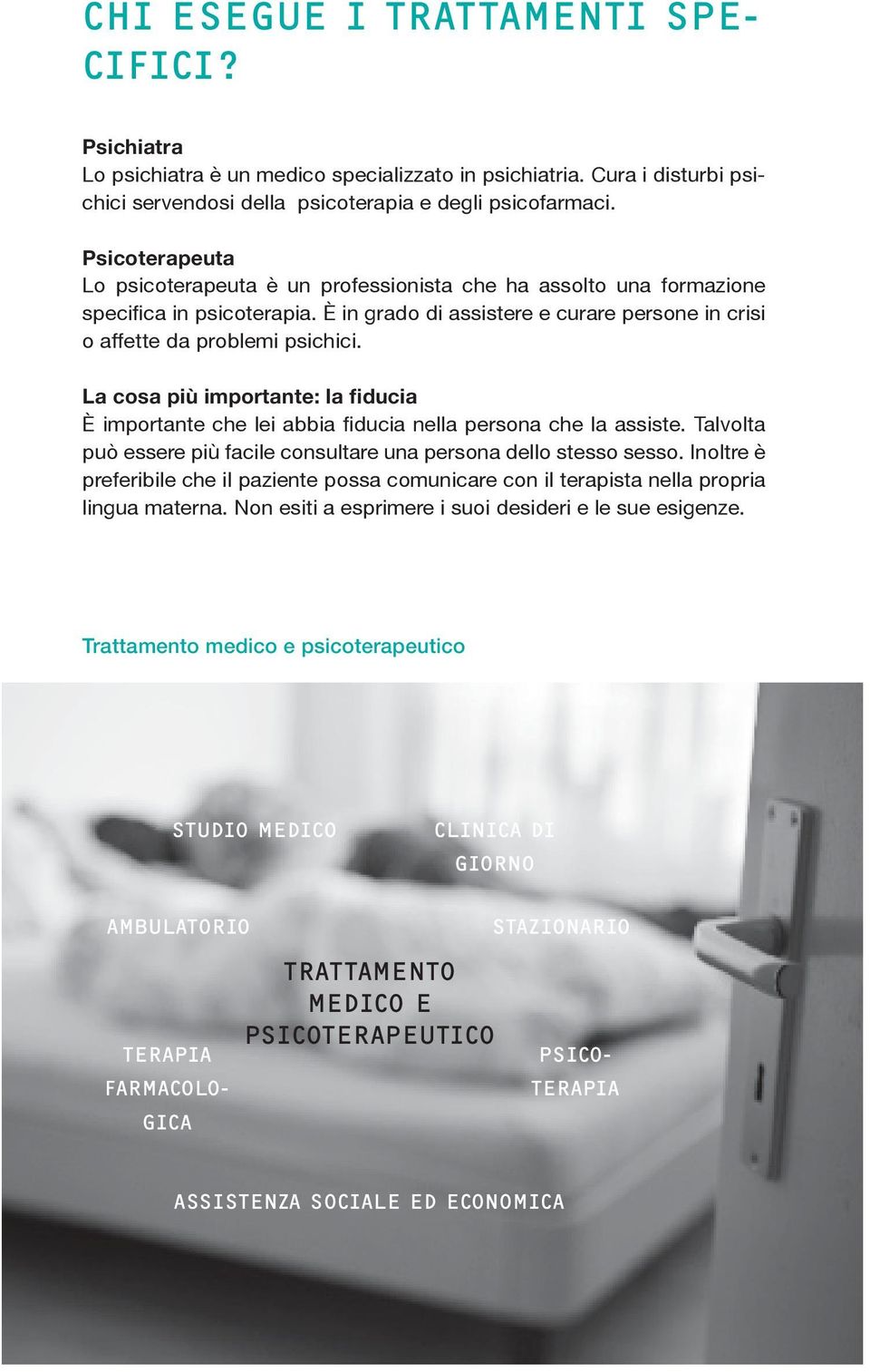 La cosa più importante: la fiducia È importante che lei abbia fiducia nella persona che la assiste. Talvolta può essere più facile consultare una persona dello stesso sesso.