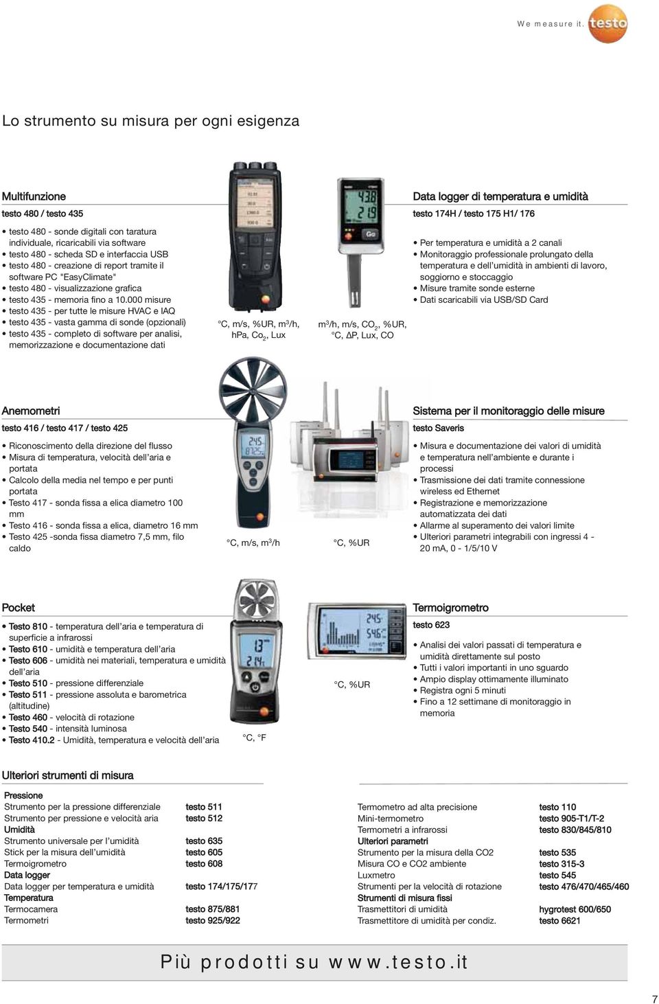 testo 480 - creazione di report tramite il software PC "EasyClimate" testo 480 - visualizzazione grafica testo 435 - memoria fino a 10.