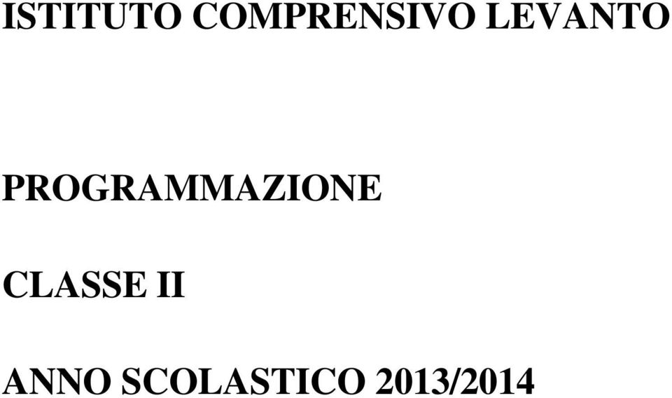 PROGRAMMAZIONE