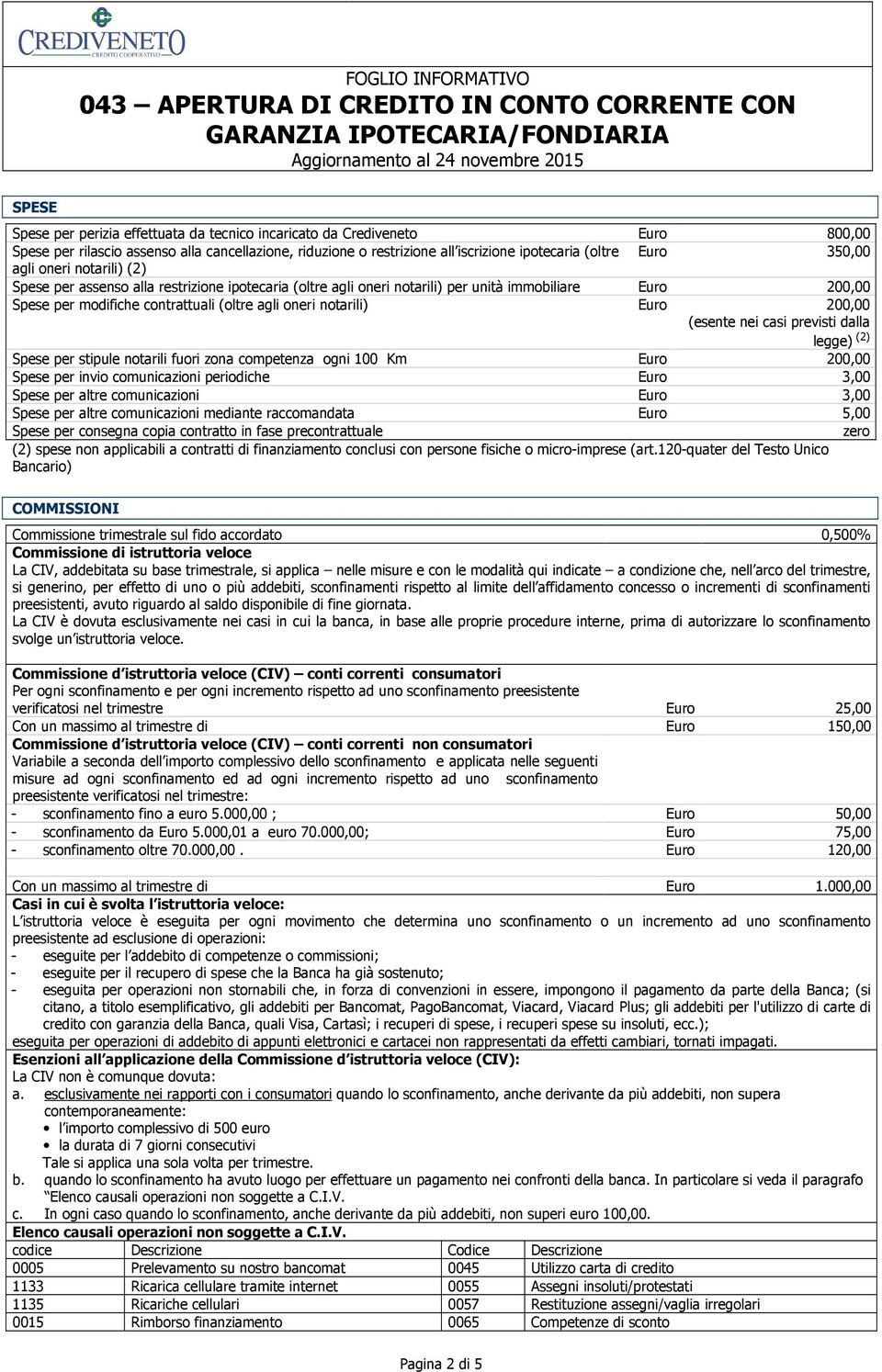 200,00 (esente nei casi previsti dalla legge) (2) Spese per stipule notarili fuori zona competenza ogni 100 Km Euro 200,00 Spese per invio comunicazioni periodiche Euro 3,00 Spese per altre