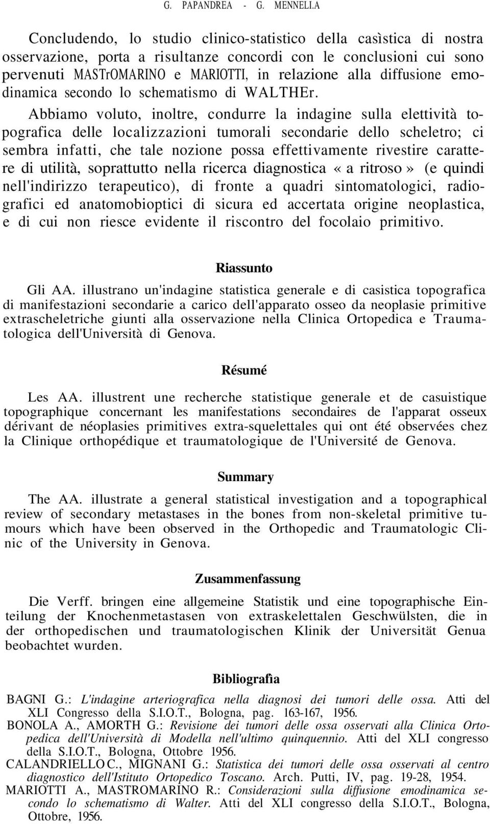 diffusione emodinamica secondo lo schematismo di WALTHEr.