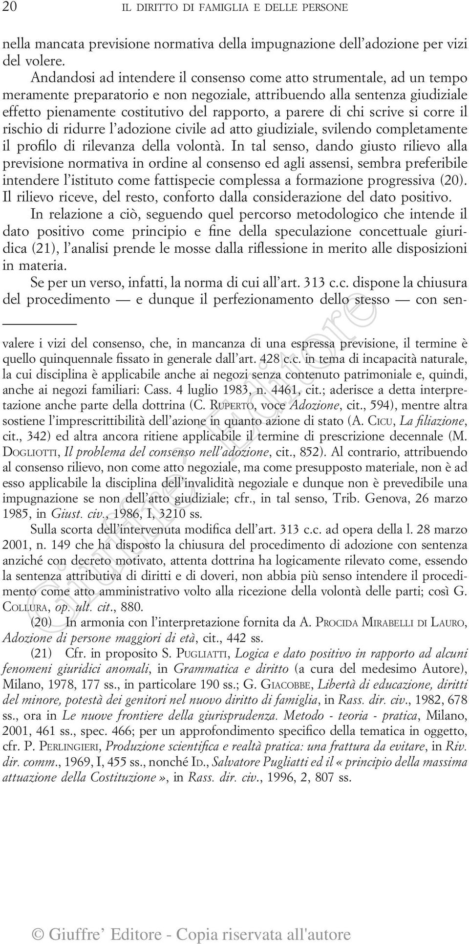 parere di chi scrive si corre il rischio di ridurre l adozione civile ad atto giudiziale, svilendo completamente il profilo di rilevanza della volontà.