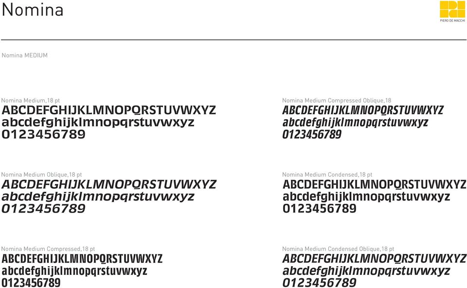 pt Nomina Medium Condensed,18 pt Nomina Medium