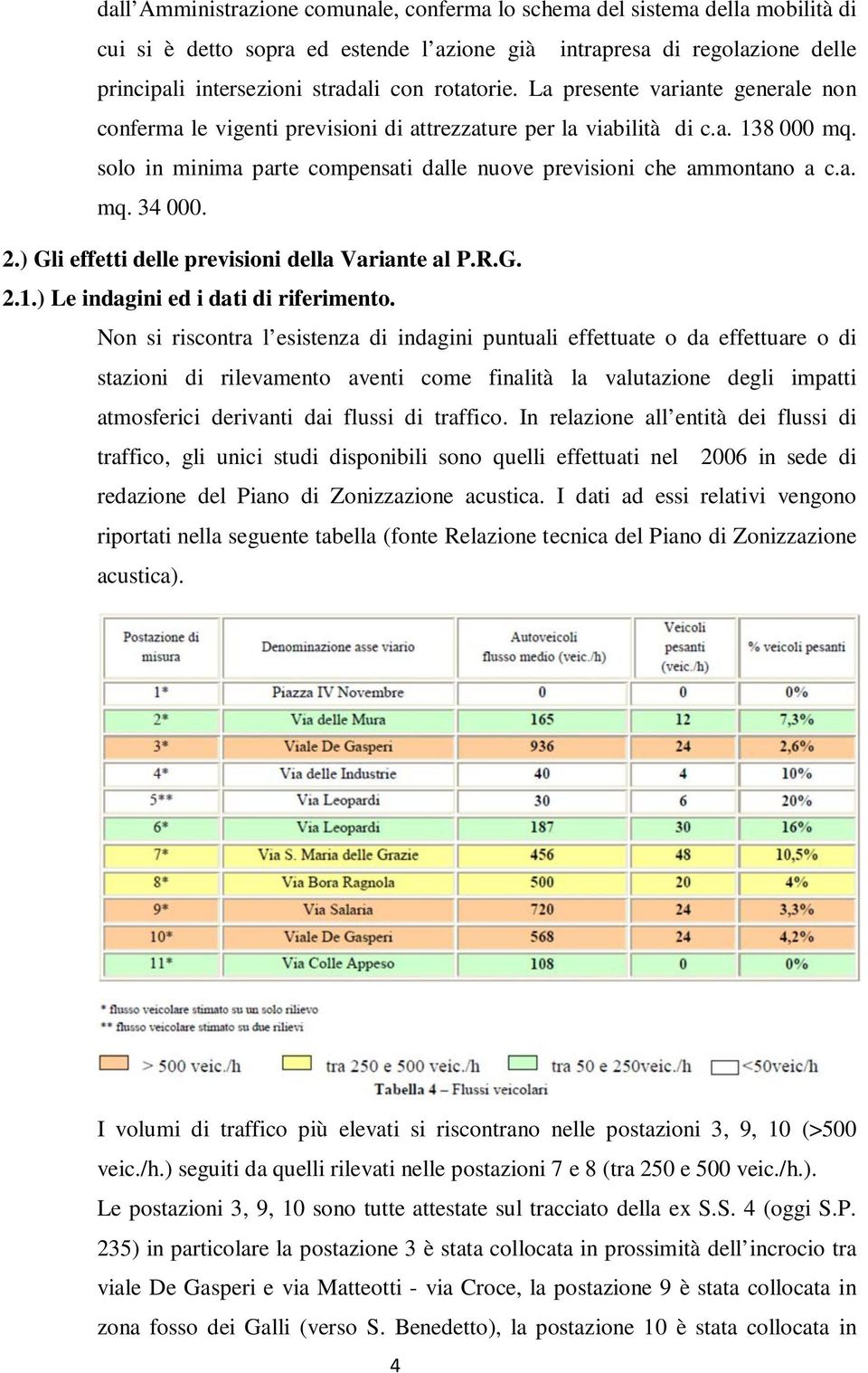 solo in minima parte compensati dalle nuove previsioni che ammontano a c.a. mq. 34 000. 2.) Gli effetti delle previsioni della Variante al P.R.G. 2.1.) Le indagini ed i dati di riferimento.