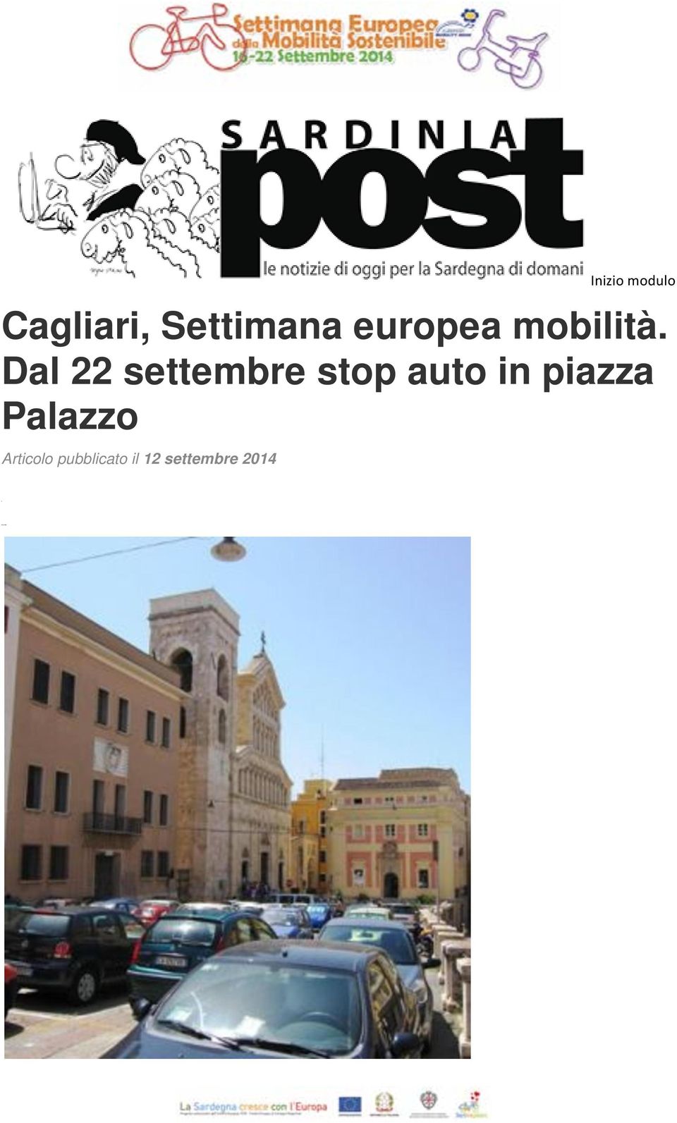 Dal 22 settembre stop auto in piazza