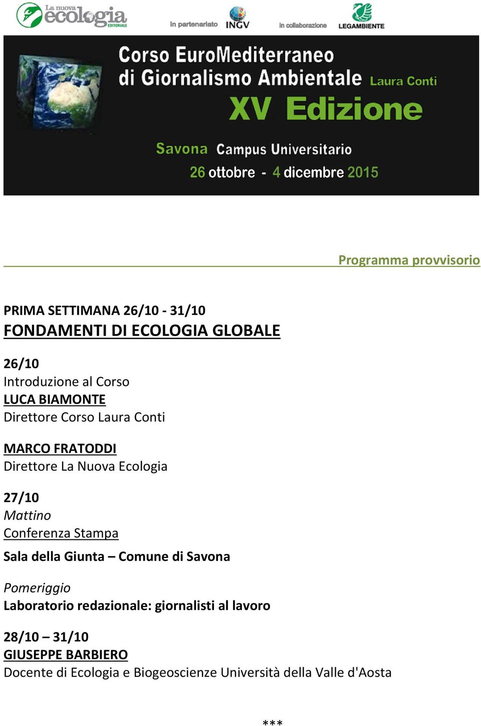 Direttore La Nuova Ecologia 27/10 Conferenza Stampa Sala della Giunta Comune di Savona