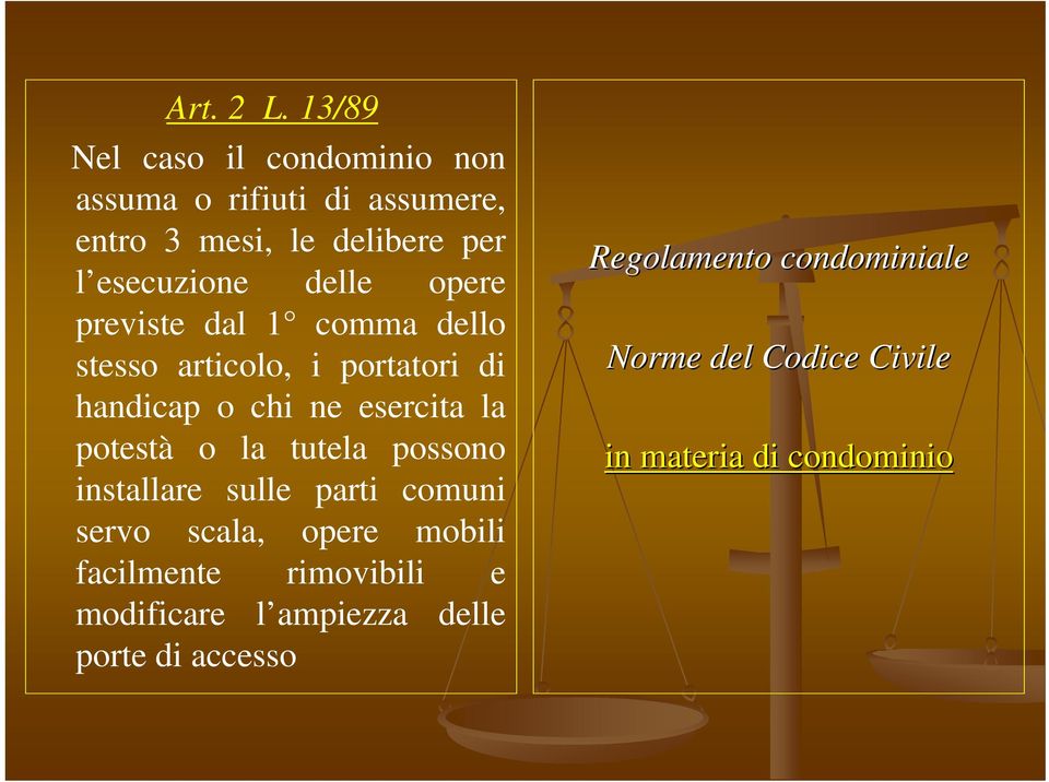 delle opere previste dal 1 comma dello stesso articolo, i portatori di handicap o chi ne esercita la potestà o