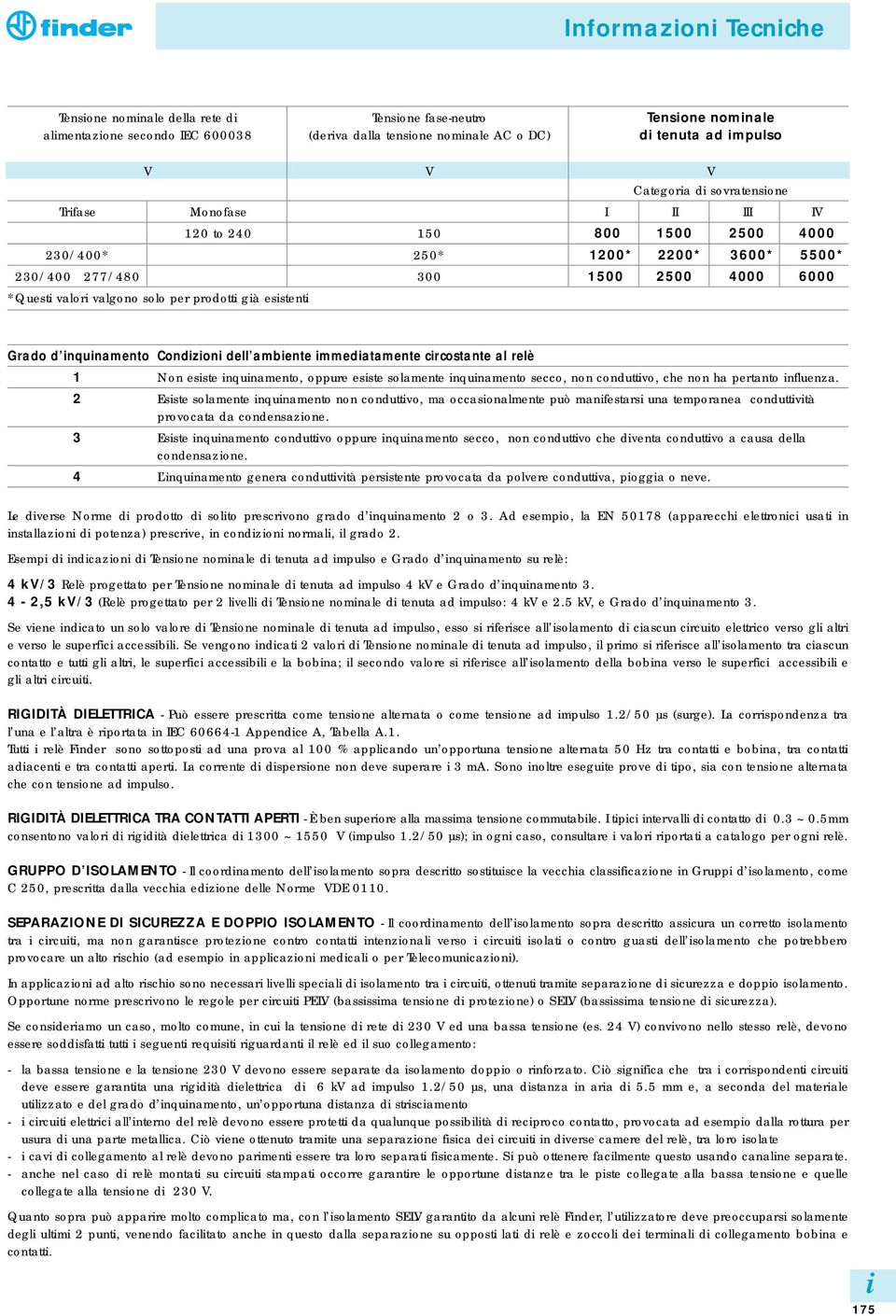 esstent Grado d nqunamento Condzon dell ambente mmedatamente crcostante al relè 1 Non esste nqunamento, oppure esste solamente nqunamento secco, non conduttvo, che non ha pertanto nfluenza.