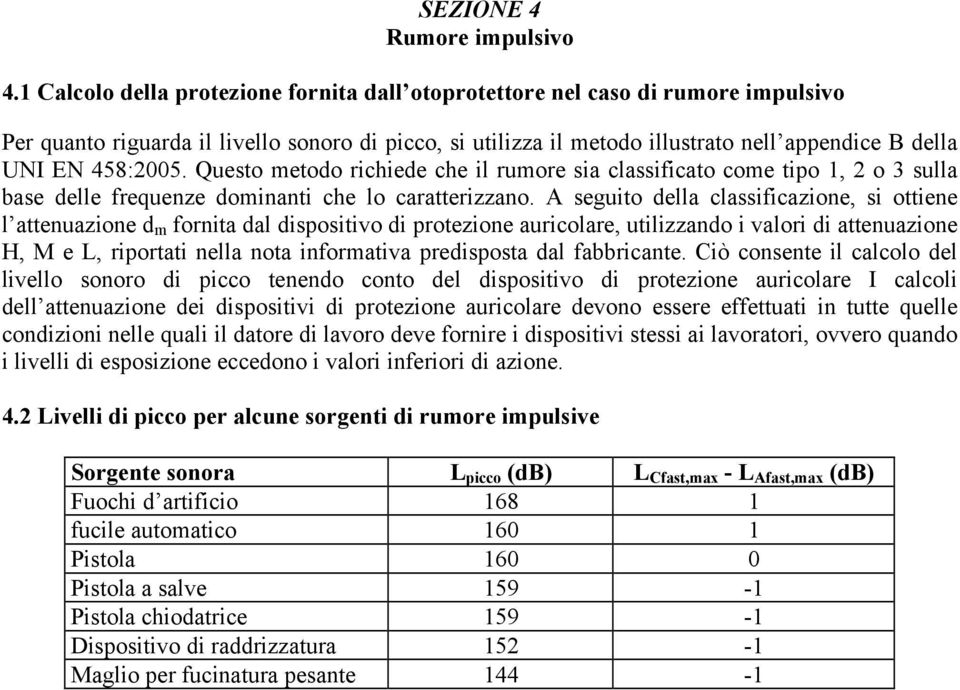 458:2005. Questo metodo richiede che il rumore sia classificato come tipo 1, 2 o 3 sulla base delle frequenze dominanti che lo caratterizzano.