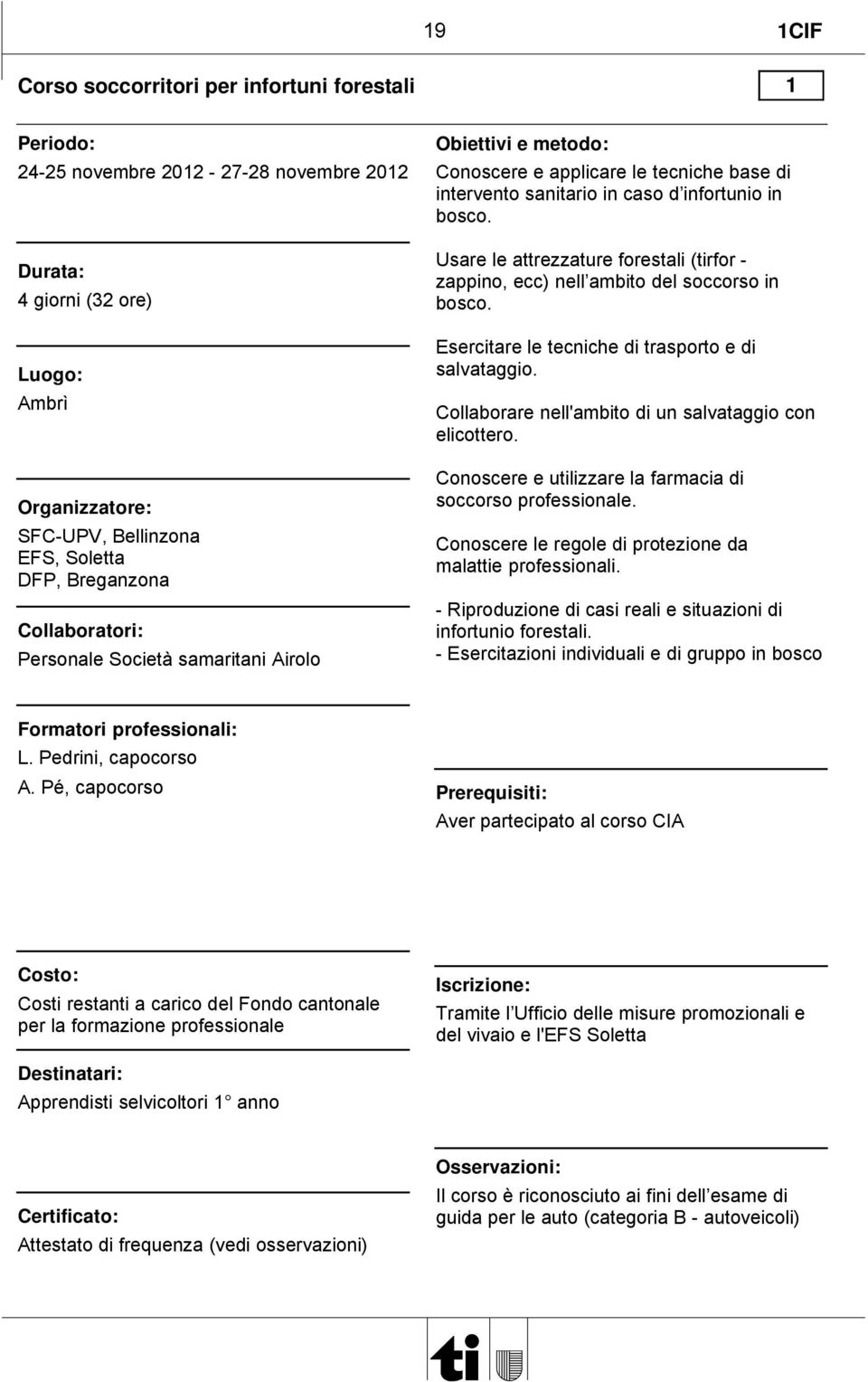 Esercitare le tecniche di trasporto e di salvataggio. Collaborare nell'ambito di un salvataggio con elicottero. Conoscere e utilizzare la farmacia di soccorso professionale.