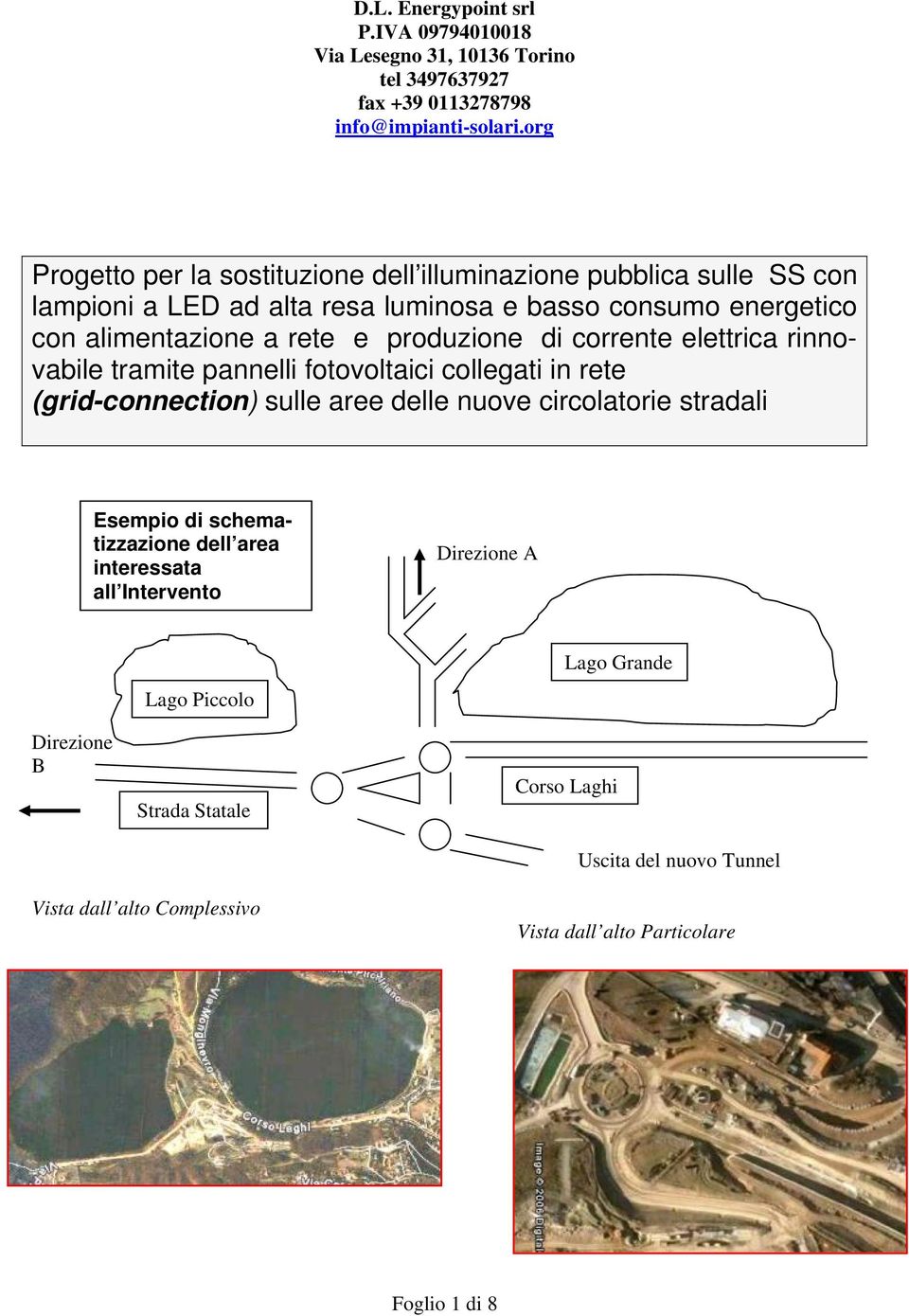 sulle aree delle nuove circolatorie stradali Esempio di schematizzazione dell area interessata all Intervento Direzione A Direzione B