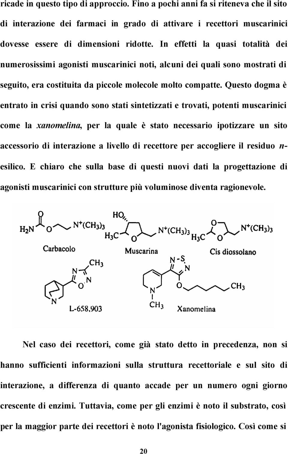 Questo dogma è entrato in crisi quando sono stati sintetizzati e trovati, potenti muscarinici come la xanomelina, per la quale è stato necessario ipotizzare un sito accessorio di interazione a