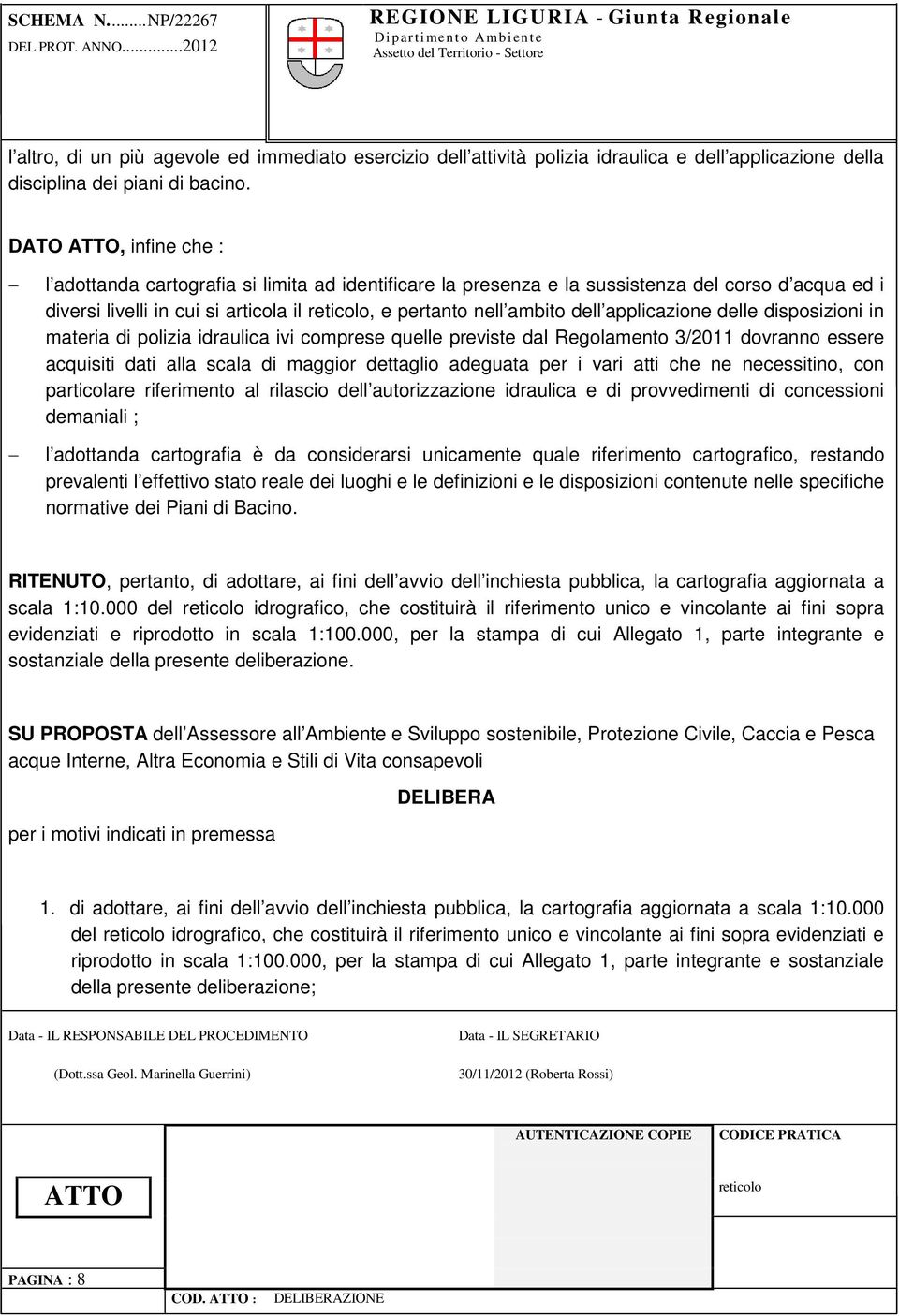 applicazione delle disposizioni in materia di polizia idraulica ivi comprese quelle previste dal Regolamento 3/2011 dovranno essere acquisiti dati alla scala di maggior dettaglio adeguata per i vari