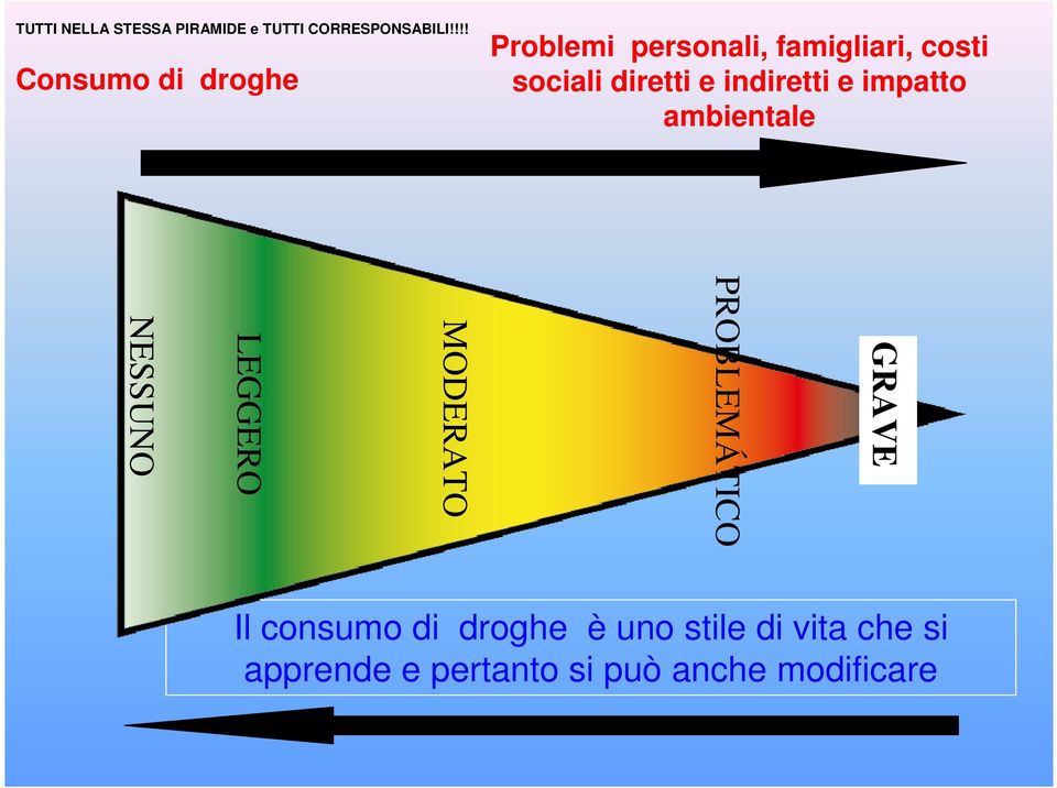 diretti e indiretti e impatto ambientale GRAVE PROBLEMÁTICO MODERATO