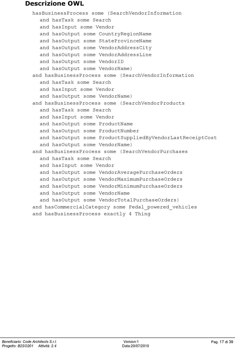 hasoutput some VendorName) and hasbusinessprocess some (SearchVendorProducts and hasinput some Vendor and hasoutput some ProductName and hasoutput some ProductNumber and hasoutput some