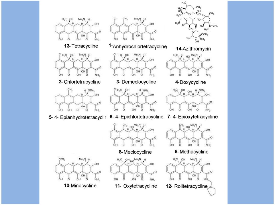 Epianhydrotetracycline6-6- 4- Epichlortetracycline 7-4- Epioxytetracycline