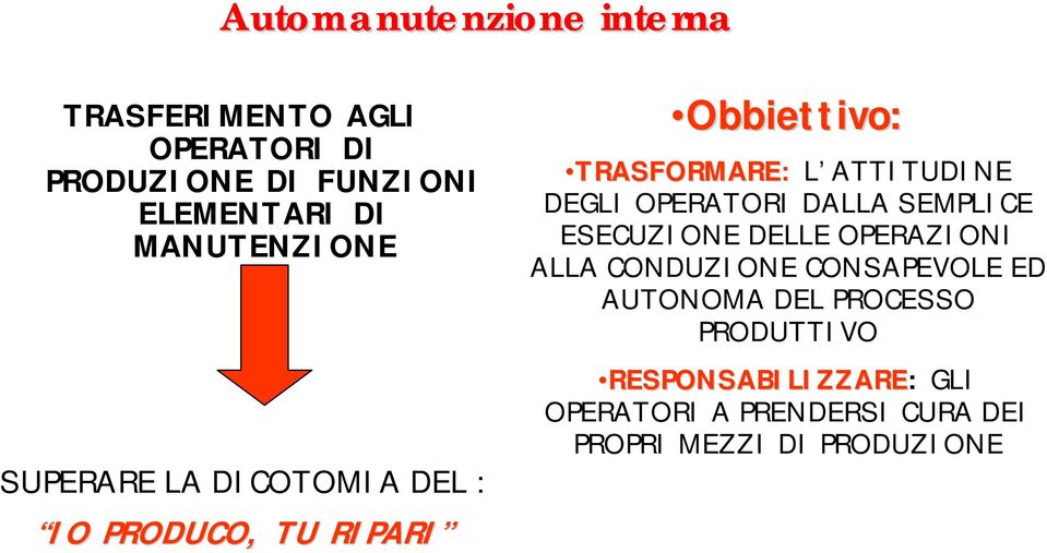 DEGLI OPERATORI DALLA SEMPLICE ESECUZIONE DELLE OPERAZIONI ALLA CONDUZIONE CONSAPEVOLE ED AUTONOMA DEL