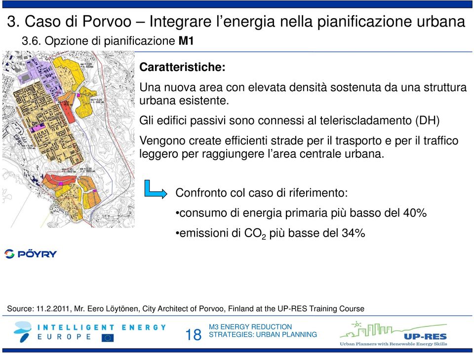 Gli edifici passivi sono connessi al teleriscladamento (DH) Vengono create efficienti strade per il trasporto e per il traffico leggero per