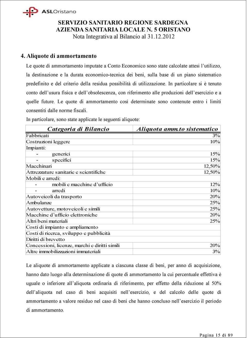 sistematico predefinito e del criterio della residua possibilità di utilizzazione.