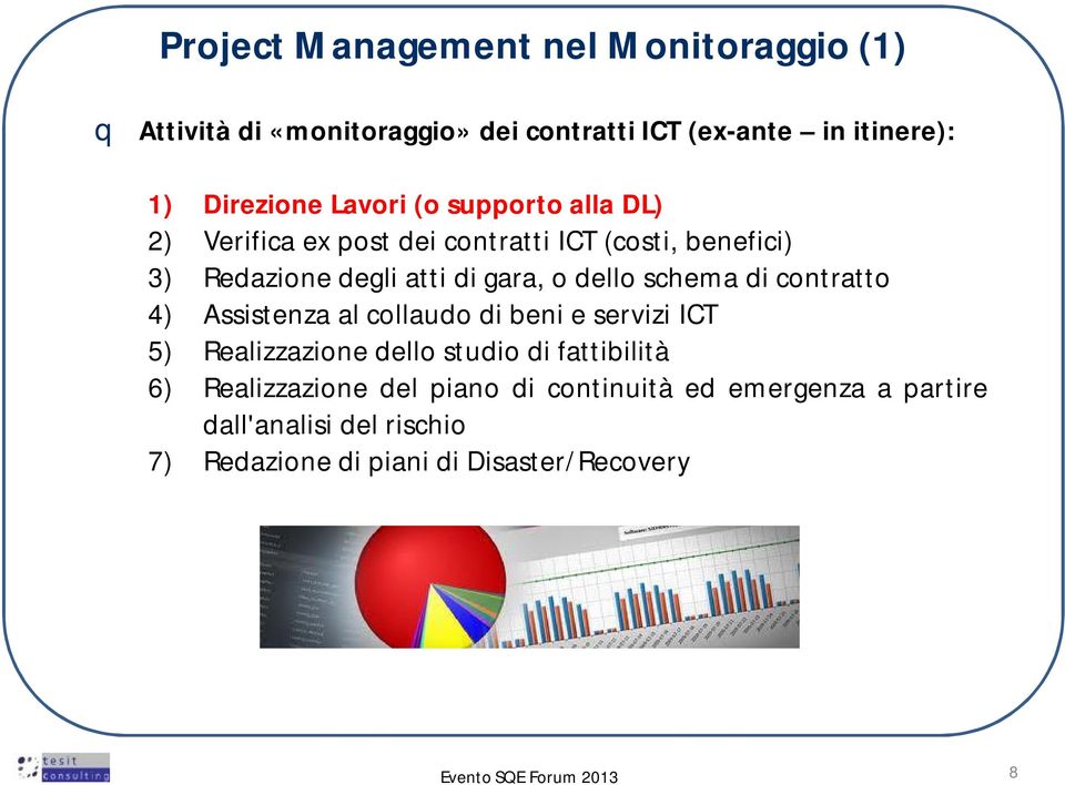 schema di contratto 4) Assistenza al collaudo di beni eservizi ICT 5) Realizzazionedello studio di fattibilità 6)